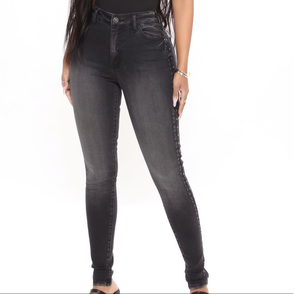 Fashion Nova Tell Me About It Stud Skinny Jeans